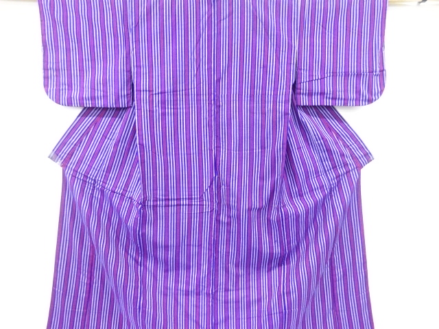 JAPANESE KIMONO / ANTIQUE KIMONO / TSUMUGI / WOVEN STRIPE